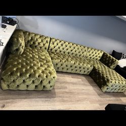 Velvet 3 Piece Sectional Couch