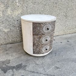 Round 3 Drawer Storage Side Table 
