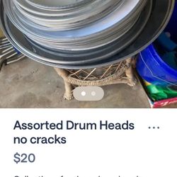 Various Drum Heads Good Condition 