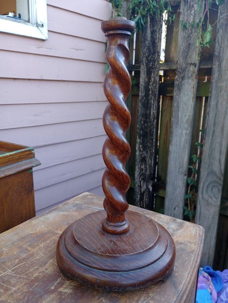 Antique Tiger Oak Barley Twist Stand *20.00* As/Is