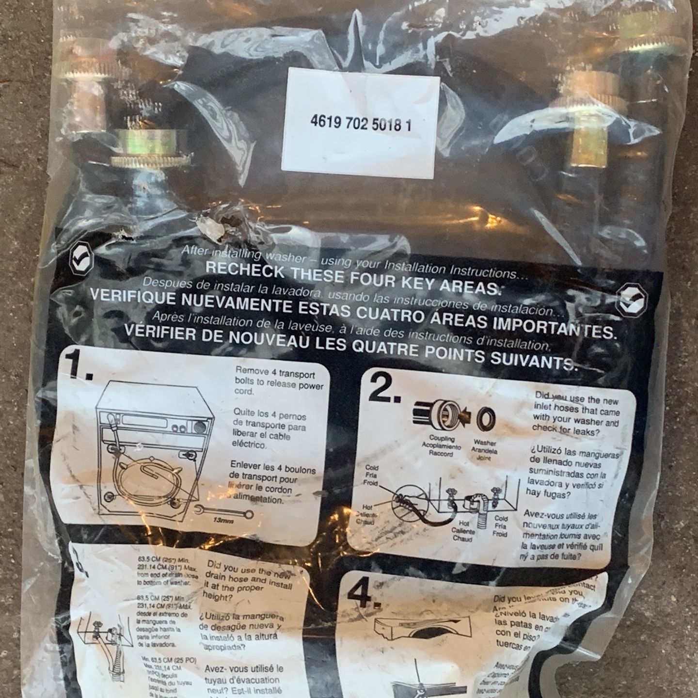 Brand New Washer Hot/cold Hoses