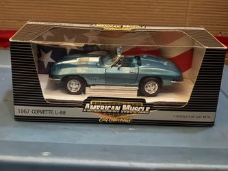 RARE ERTL AMERICAN MUSCLE 1967 CORVETTE L-88 BLUE/WHITE 2003 SERIES RC2 1:18