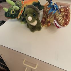 3 Beautiful Stuffed Dinosaurs