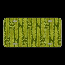 License Plate Novelty Car Front Fern Texture Nature Leaves