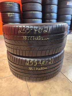 255 40ZR 21 MICHELIN PILOT SPORT TIRES 2554021 USED TIRES (PAIR) MOUNT BALANCE INCLUDED