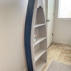 Kids room wooden boat shelf