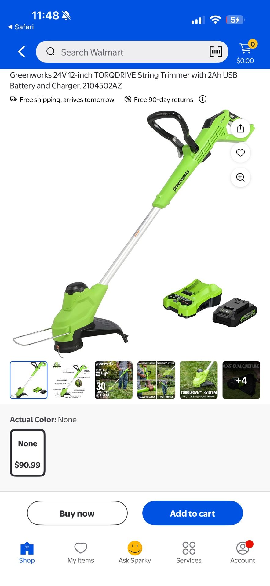 Greenworks POWERALL 12" 24V Cordless String Trimmer Edger Kit with 2.0Ah Battery