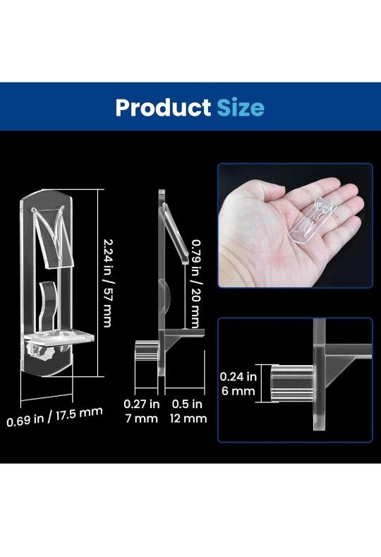 20Pcs Plastic Locking Shelf Pins, 6mm Locking Shelf Support Peg, Clear Shelf Bracket for Kitchen Cabinet Furniture Book Shelves, 6mm Peg x 3/4" Thick