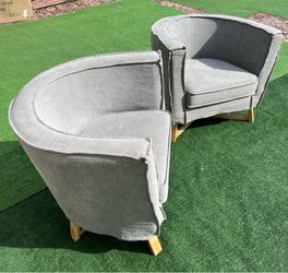 Set of 2 Modern Gray Accent Club chairs