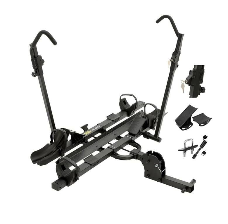 TrailV2 Plus Hitch 2 Ebike Rack with Ramp, Tilt, Fold, Anti-Theft Hitch & Wheel Locks, Heavy Duty 17