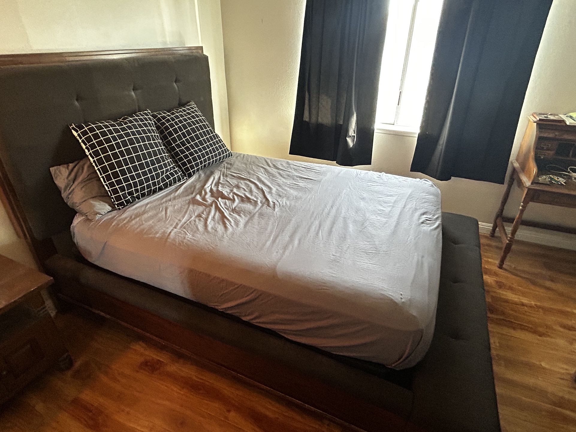 For Sale: Queen-Size Stylish Bed Frame with Optional Mattress - $400