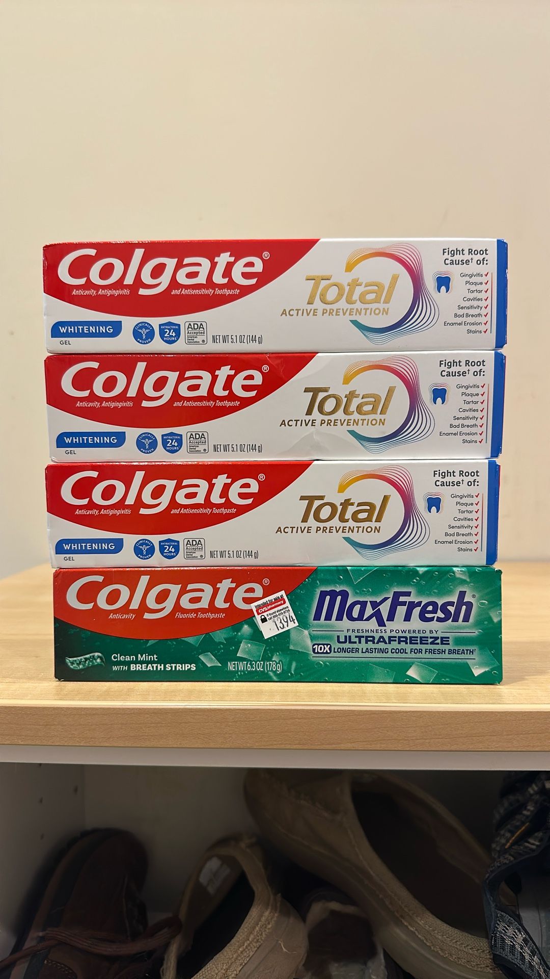Colgate toothpaste 5.1 & 6.3 oz: $2 each