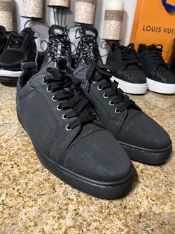 Christian Louboutin Fun Louis Junior Flat Black Denim Men's Sneakers
