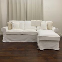 Delivery - Reupholstered Cotton White UPPLAND Sectional