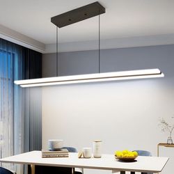 Modern Linear LED Pendant Light – Dimmable Kitchen Island & Dining Fixture