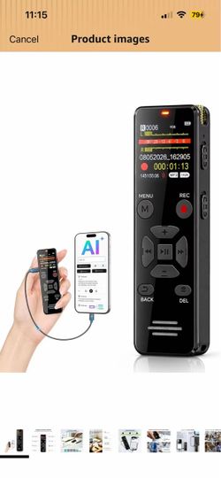 Brand New! EVISTR Digital Voice Recorder 128GB AI Transcribe & Summarize Note Taker Voice Activated Recorder with Playback, Portable Audio Recorder &