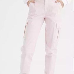 New American Eagle Pink Stretchy Cargo Jogger Pants Size W16 