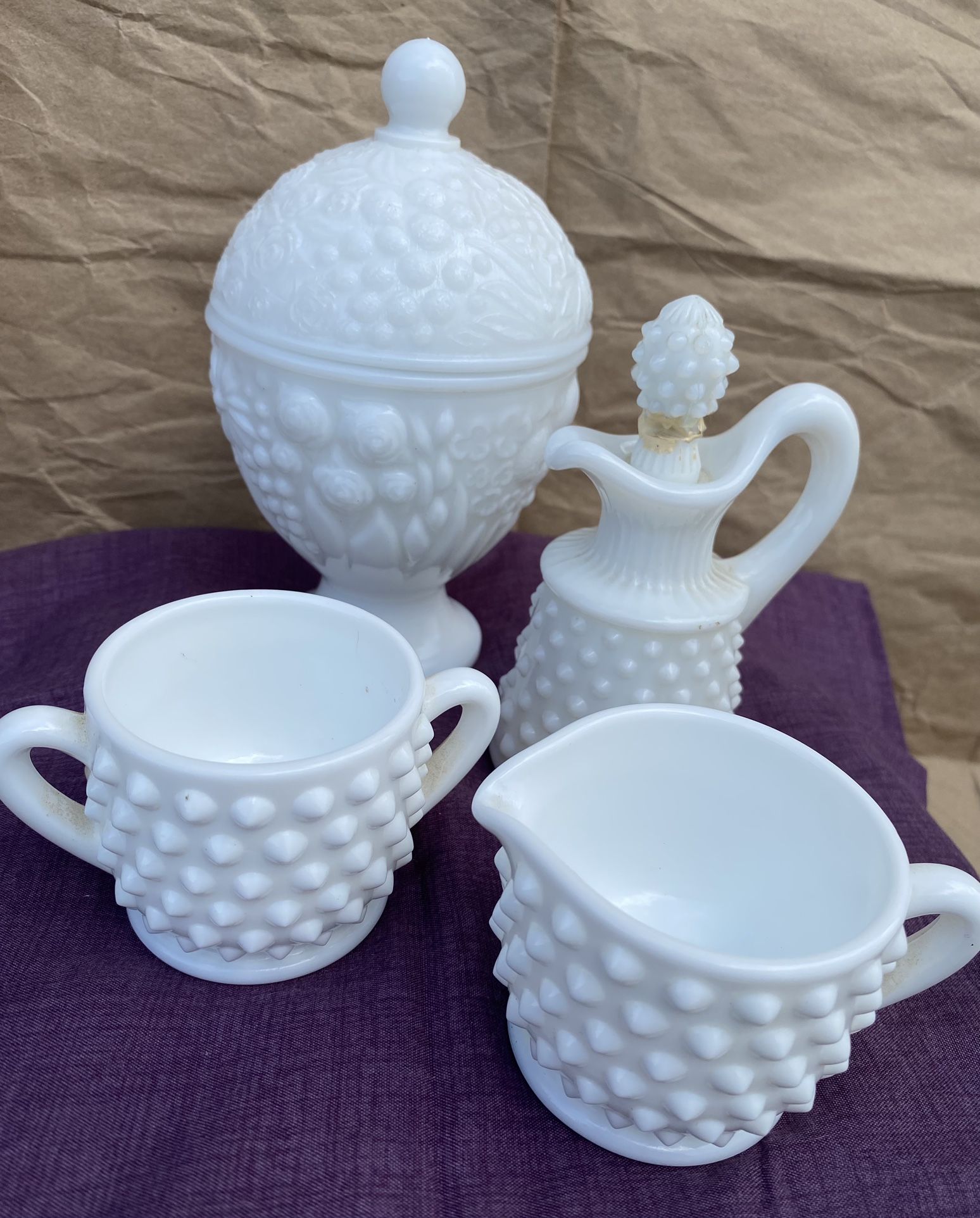 Milk Glass Small Set,