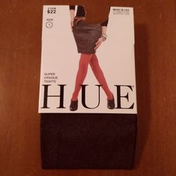 BRAND NEW IN PACKAGE WITH TAG LADIES HUE SUPER OPAQUE TIGHTS - COLOR: GRAPHITE GRAY 