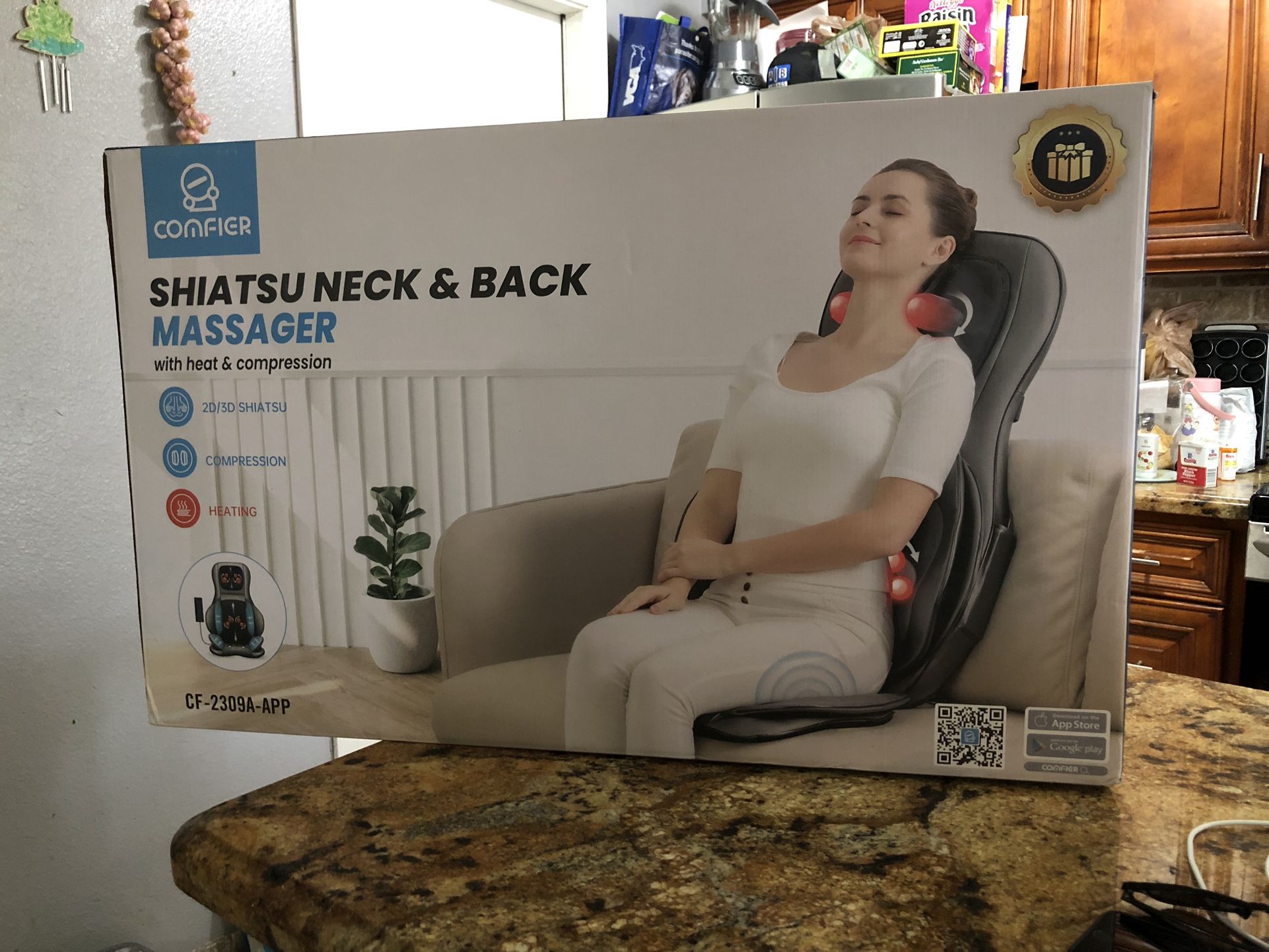 Comfier Back Massager with Heat Shiatsu Massage Chair Pad Air