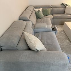 Large Modern Sectional Sofa w/ Recliners & Storage – 162” x 92”