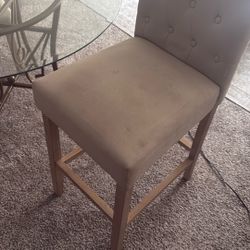 Round Glass Dining Room Set With 3 Chairs 