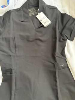 Figs Black SCRUB TOP