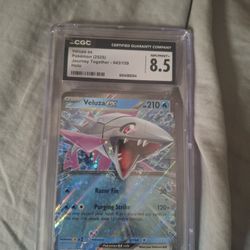 Pokemon 2025 Veluza Ex Holo CGC Mint 8.5 Trading Card Slab 