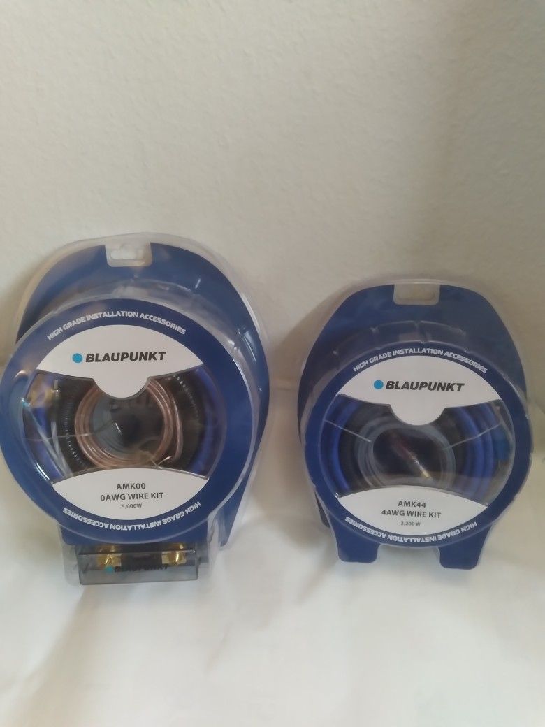 BLAUPUNKT 0 GAUGE CCA 5000W & 4 GAUGE CCA 2200W CAR AMPLIFIER INSTALL KIT ( BRAND NEW PRICE IS LOWEST INSTALL NOT AVAILABLE )