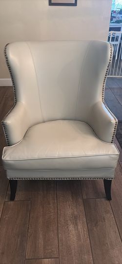 Gray Leather Arm Chair