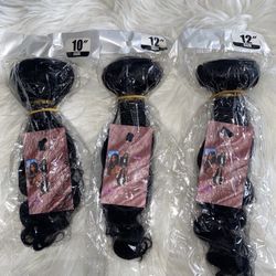 10-12-12” 100% Human Hair Loose Deep Wave Hair Extensions $80