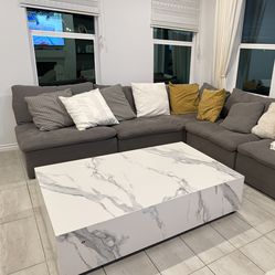 L Shaped Sectional Sofa- Gray- Good Condition. Has To Go Today