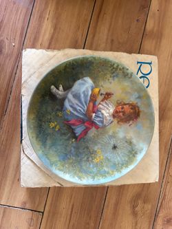 1981 Reco International "Little Miss Muffet" collector plate from the Mother Goose series painted by John McClelland
