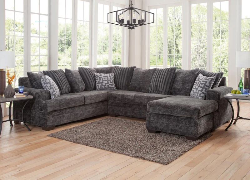 Galatic Charcoal RAF Chaise Sectional - Shop Now Pay Later - $39 Down
