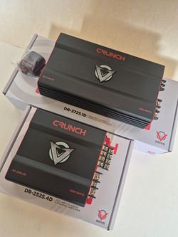 CRUNCH 2525 WATTS 4 CHANNEL BUILT IN CROSSOVER & 3725 WATTS MONOBLOCK 1 OHM STABLE BUILT IN CROSSOVER WITH BASS CONTROL CAR AMPLIFIER