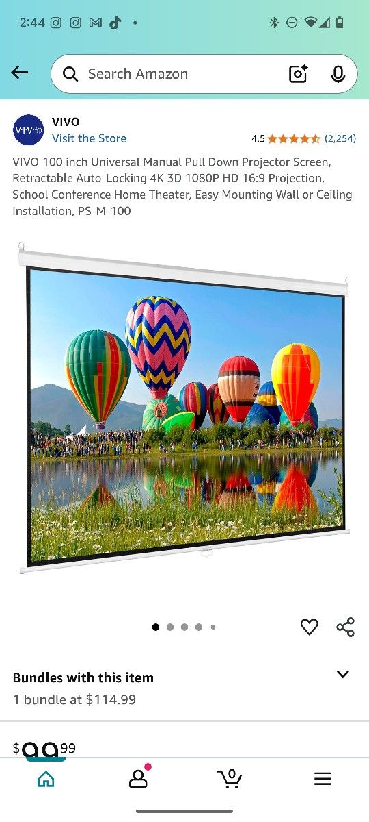 Vivo Home Screen 100 Inches
