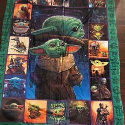 (F)Brand New Baby Yoda/ Mandalorian Blanket