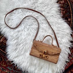 Wicker Crossbody Bag Rattan Purse Boho Bohemian Chic Bag