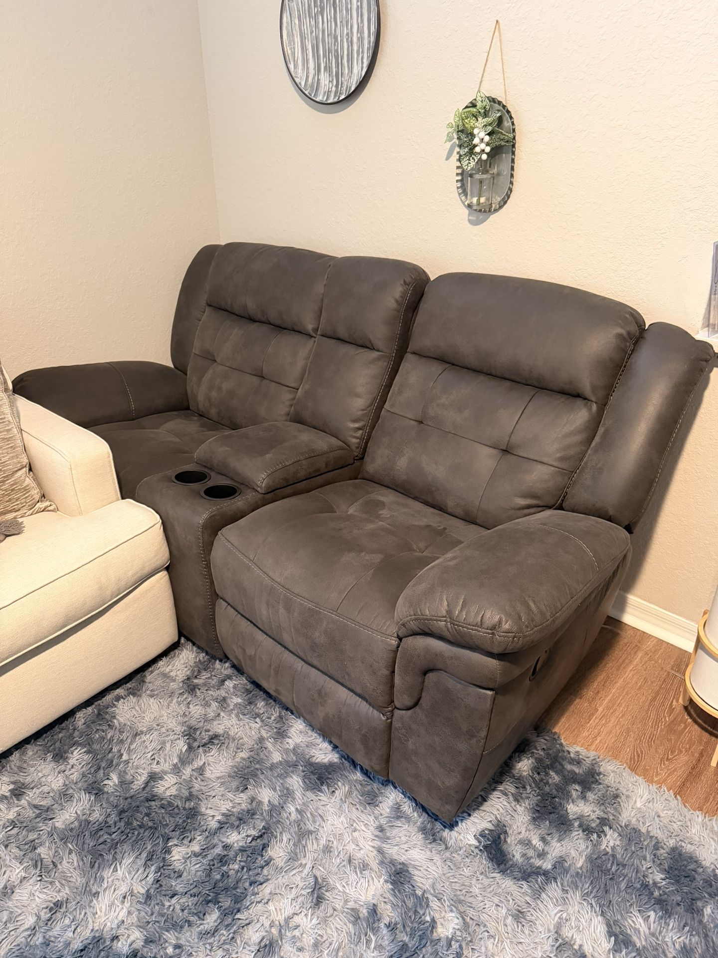 Dual Rocking Reclining Loveseat With USB Ports
