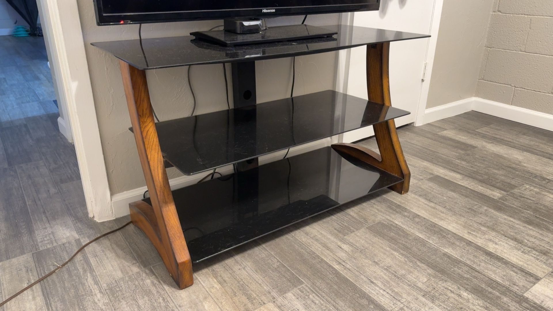 Smaller TV glass shelf