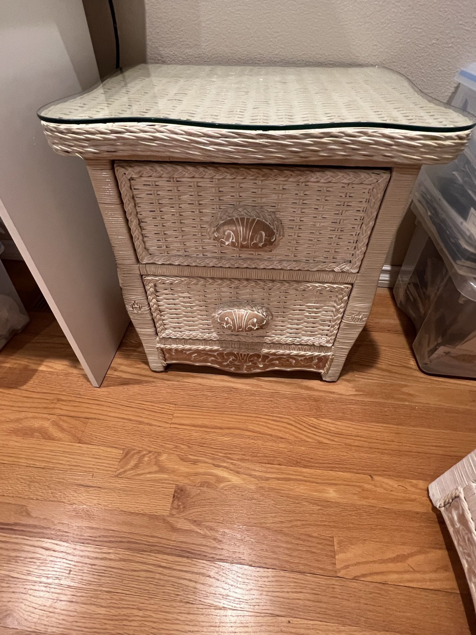 Pier 1 - Set of Wicker Nightstands From The Jamaica Collection 