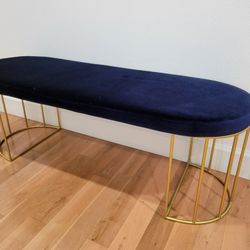 Blue Velvet Bench