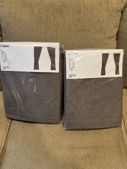 New sealed 2X IKEA Ingert curtains 2X brown Drape Panels 57”x 98” (145cm/250cm)