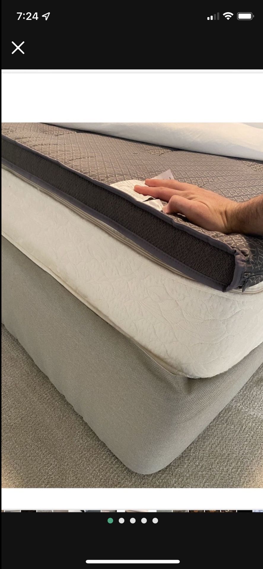 King Bed, Box Spring, Euroflex Mattress, And Duxiana Topper