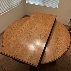 42" Oak Table W/18" Extention