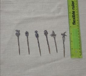 Vintage Figural Cocktail Picks Antique 900 silver
