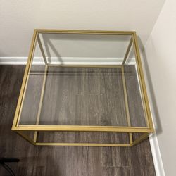 Gold Glass Square Coffee Table