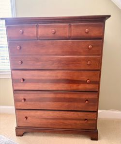 Cherry Wood 5 Drawer Tall Chest