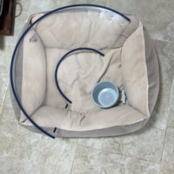 Small Dog Bed, Neck Collar For Post Surgery And Small Water Bowl For Crate