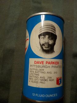 Vintage 1976 rc baseball/ Dave Parker/ Pittsburgh pirates/ Vernors,inc., Detroit Michigan/royal crown cola pop can